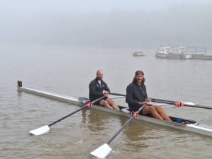 Ben and Tommy boat at Putney
